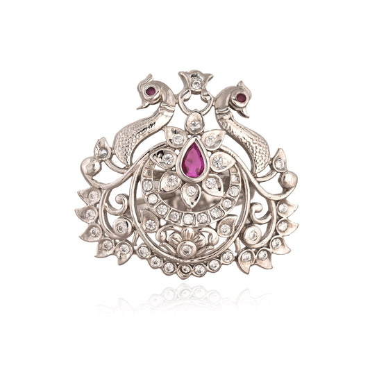 925 Silver Peacock Ring