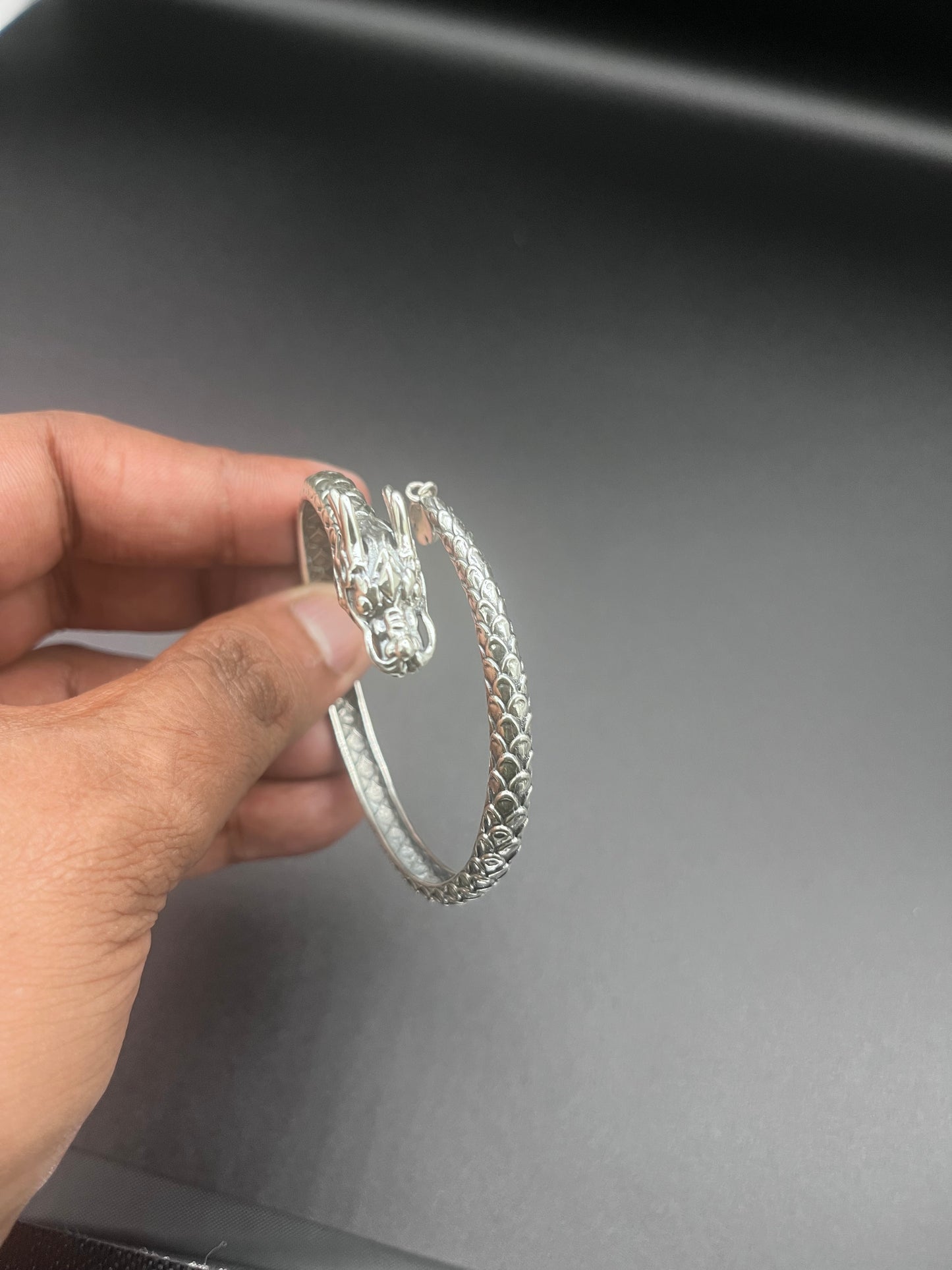 999 Pure Silver Dragon Head Bangle | Handcrafted Statement Bracelet for Men & Women | Symbol of Strength & Power | Rasvi Jewels