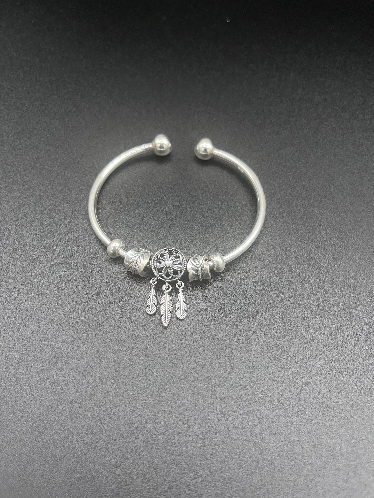 999 Silver Dreamcatcher Feather Charm Bracelet – Rasvi Jewels