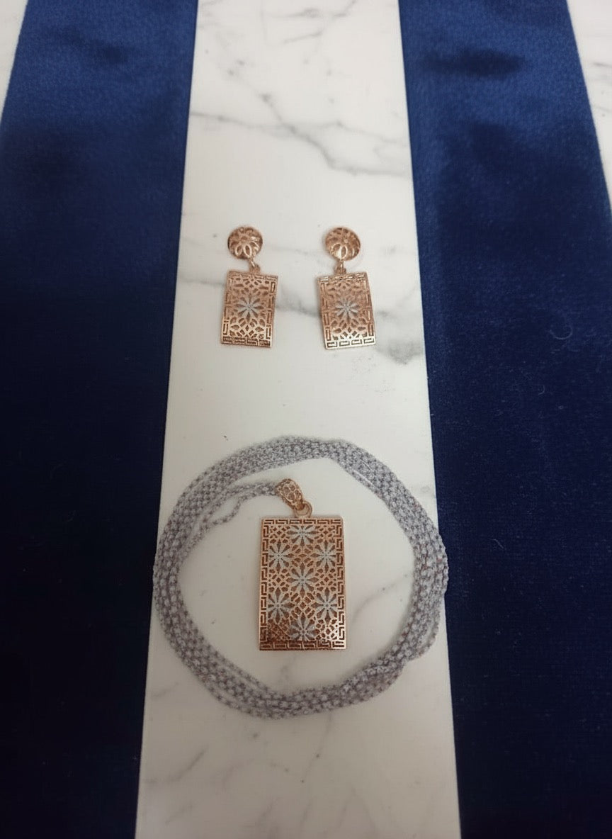 One-of-a-Kind Silver Necklace Set with Dori and Matching Earrings – Rasvi Jewels Exclusive