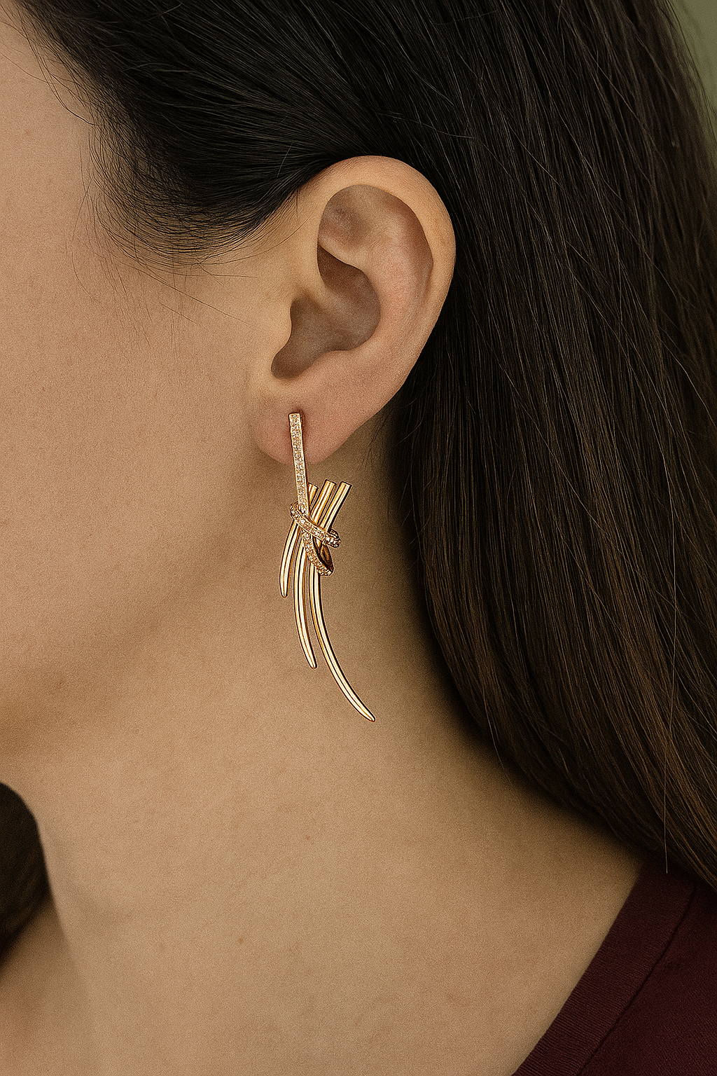 925 Silver Curve Knot Earrings – One of a Kind Modern Design