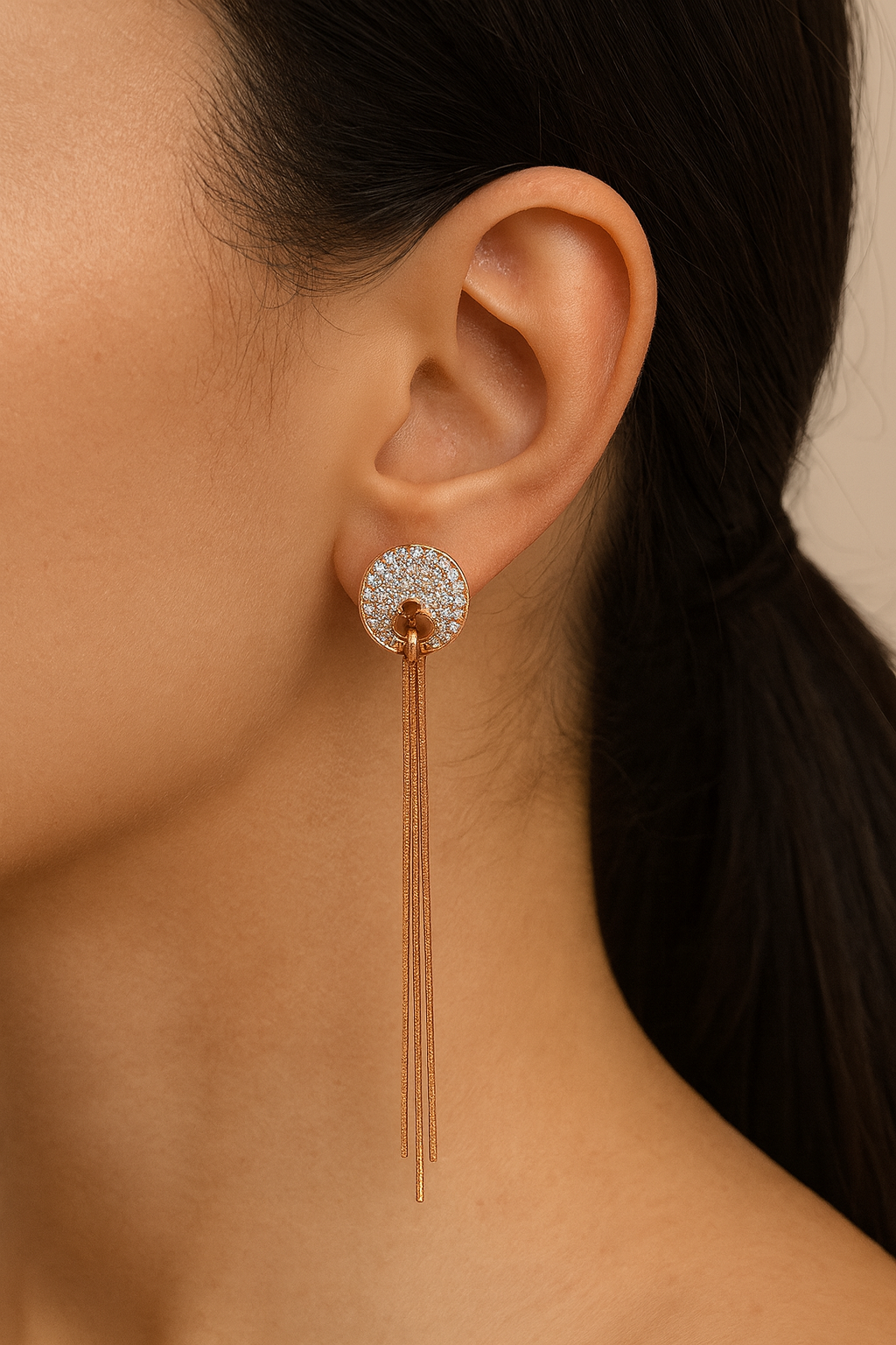 Sterling Silver Sui Dhaga Earrings with CZ Sparkle