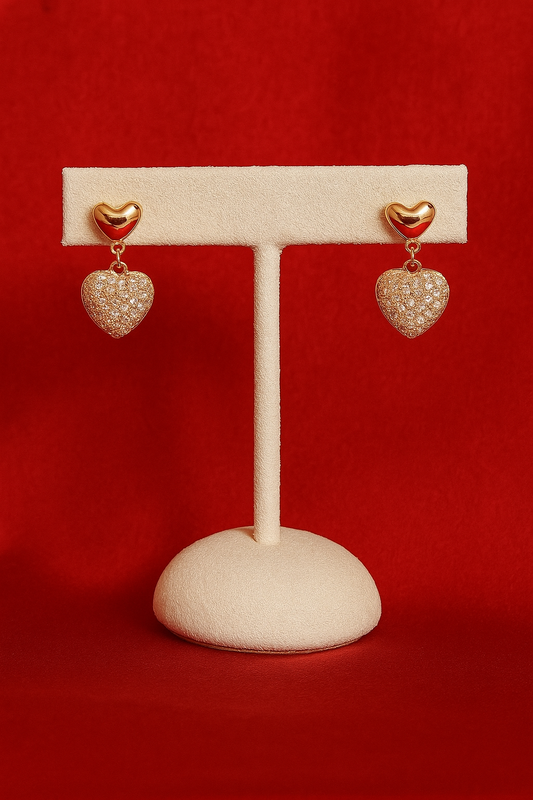 One of a Kind 925 Silver Rose Gold Heart Earrings | Single Exclusive Piece