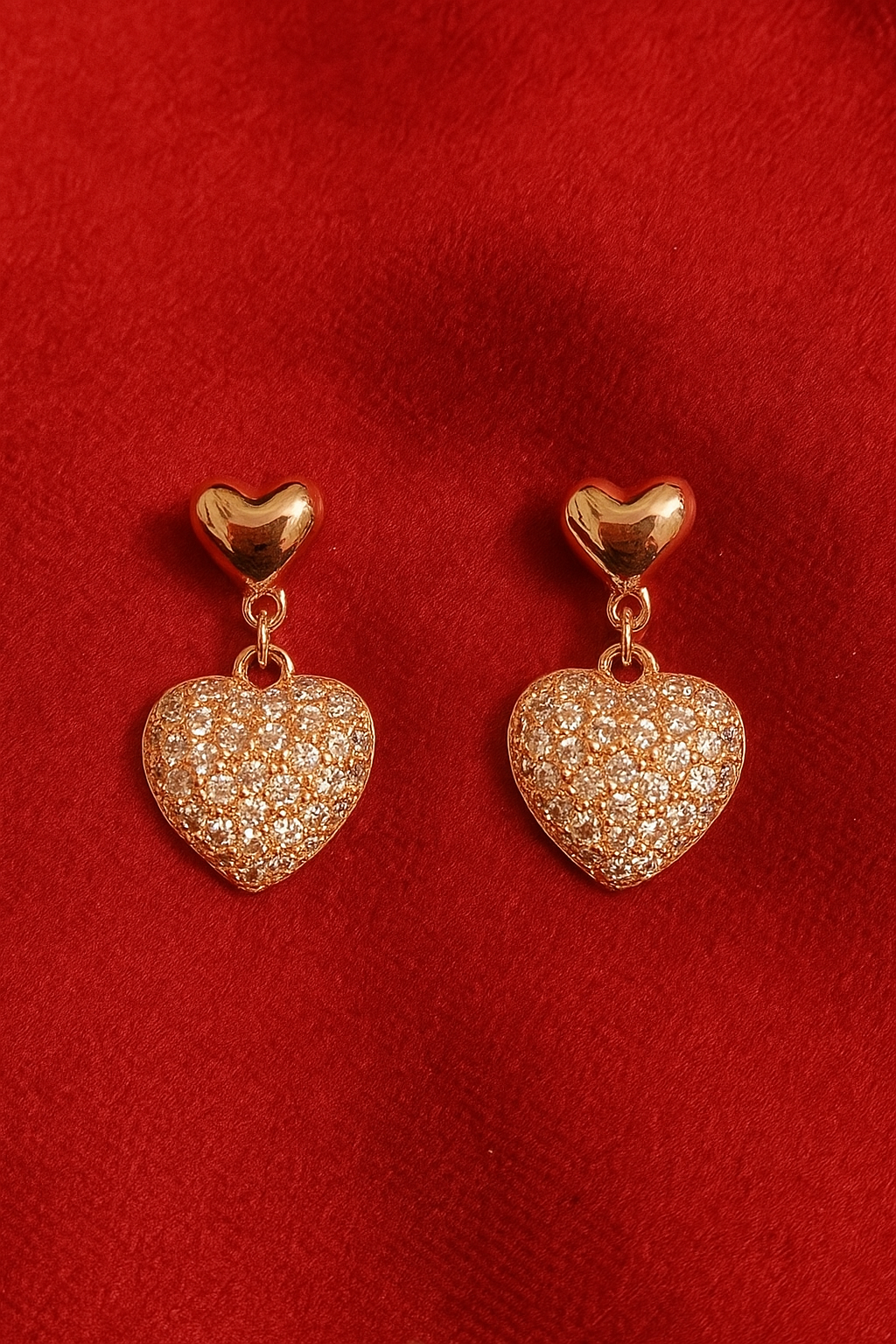 One of a Kind 925 Silver Rose Gold Heart Earrings | Single Exclusive Piece