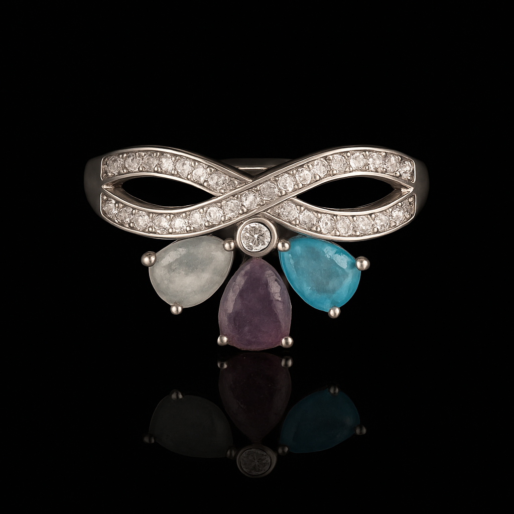925 Silver Infinity Gemstone Ring – A Gift of Forever Bonds | Rasvi Jewels