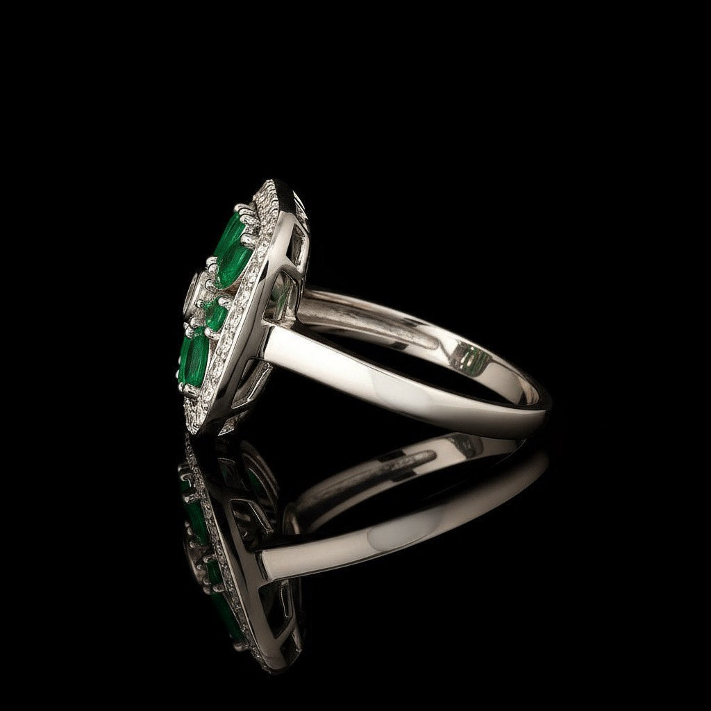 Rasvi Floral Silver Ring – Elegant Luxury Jewelry