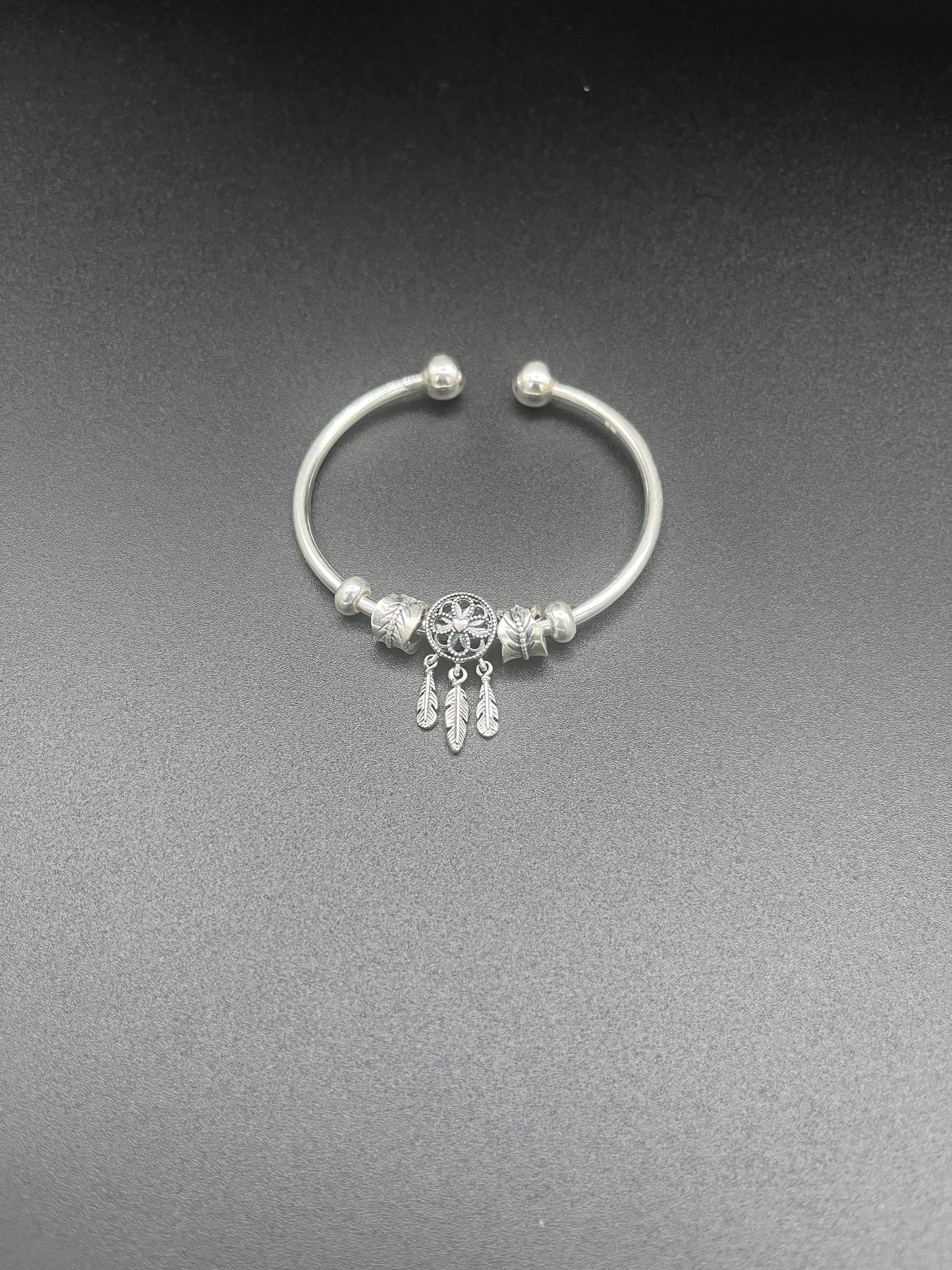 999 Silver Dreamcatcher Feather Charm Bracelet – Rasvi Jewels