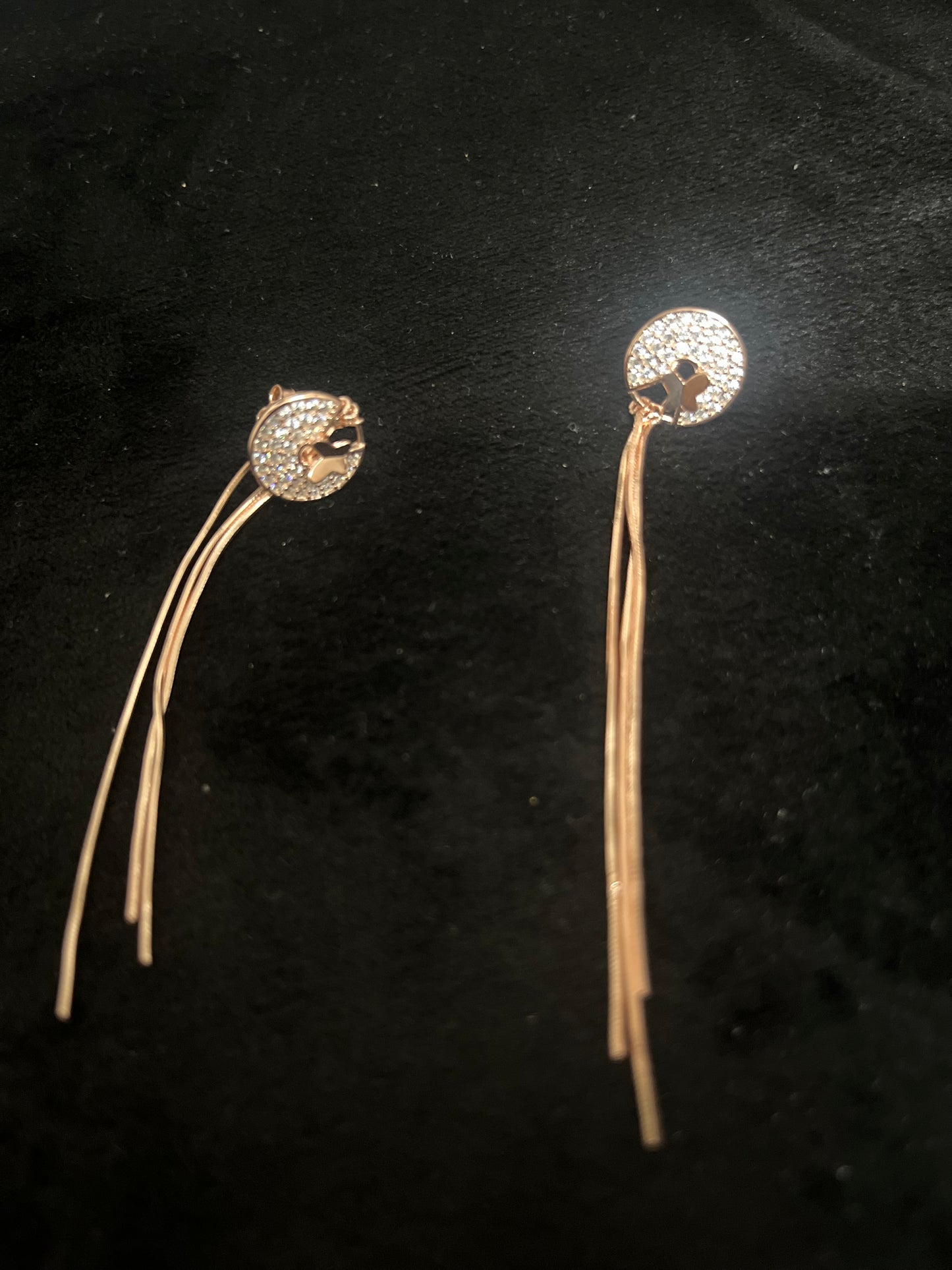 Sterling Silver Sui Dhaga Earrings with CZ Sparkle