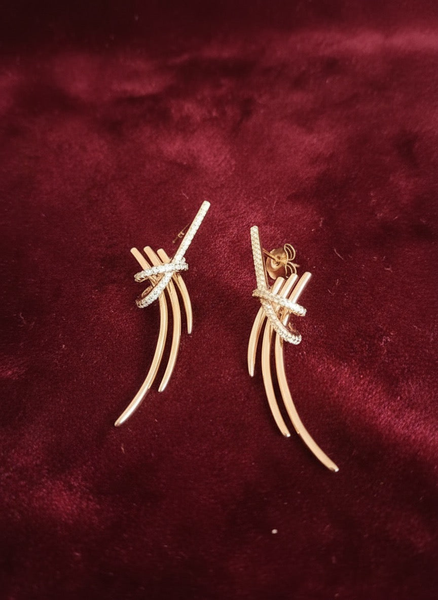 925 Silver Curve Knot Earrings – One of a Kind Modern Design